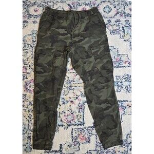 American Eagle Camo Cargo Jogger Pants XS Green Camouflage Drawstring Utility
